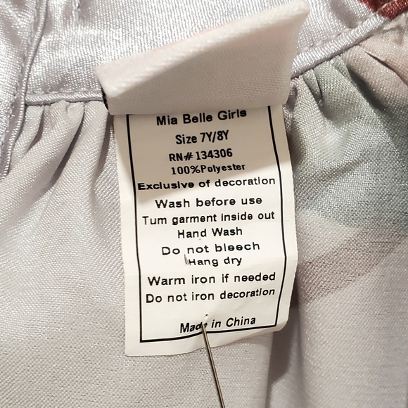 Mia Belle Girls Sleeveless Windswept Garden Hi-Lo Dress Size 7 - Picture 7 of 8